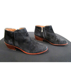 Sam Edelman Petty Black Suede Side Zip Ankle Booties Women Sz 8.5